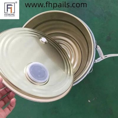 0.32-0.42mm খাদ্য নিরাপদ ধাতু বালতি 5 গ্যালন 20L কফি বীজ সঞ্চয় জন্য
