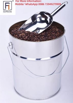 20L গোলাকার খাদ্য নিরাপদ ধাতু বালতি 5 ¢ 10 কেজি সংরক্ষণের জন্য একটি ভালভ সঙ্গে