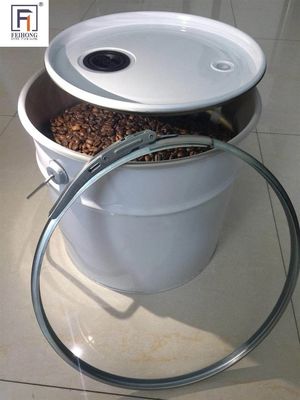 20L গোলাকার খাদ্য নিরাপদ ধাতু বালতি 5 ¢ 10 কেজি সংরক্ষণের জন্য একটি ভালভ সঙ্গে