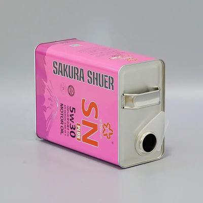 স্কয়ার 4L এফ স্টাইল মোটর টিন তেল ইঞ্জিন তেল জন্য spout সঙ্গে Oblong ক্যান